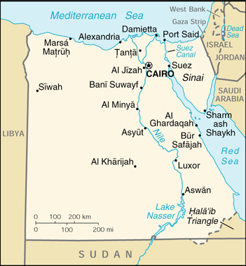 [Country map of Egypt]