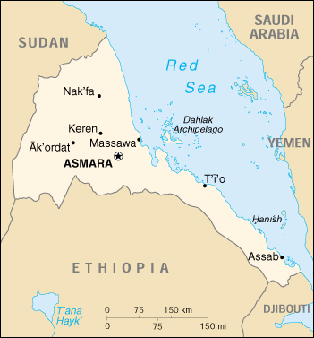 [Country map of Eritrea]