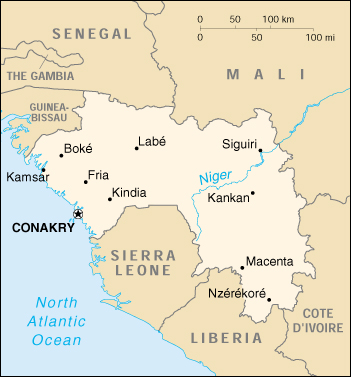 [Country map of Guinea]