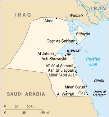 [Country map of Kuwait]