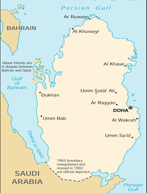 [Country map of Qatar]