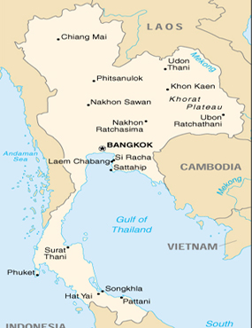 [Country map of Thailand]