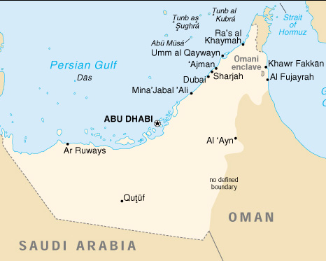 [Country map of United Arab Emirates]